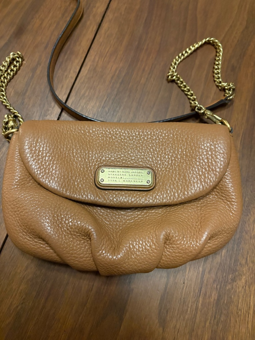Marc by Marc Jacobs Karlie Brown Tan Leather Crossbody Purse Bag EUC